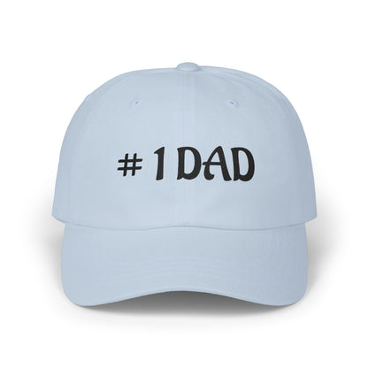 1 Dad Embroidered Dad Cap | White Baseball Hat