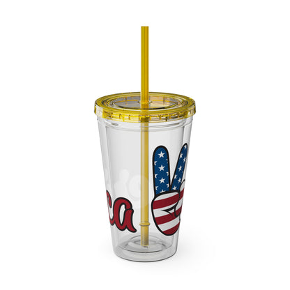American Peace Sign tumbler 16oz