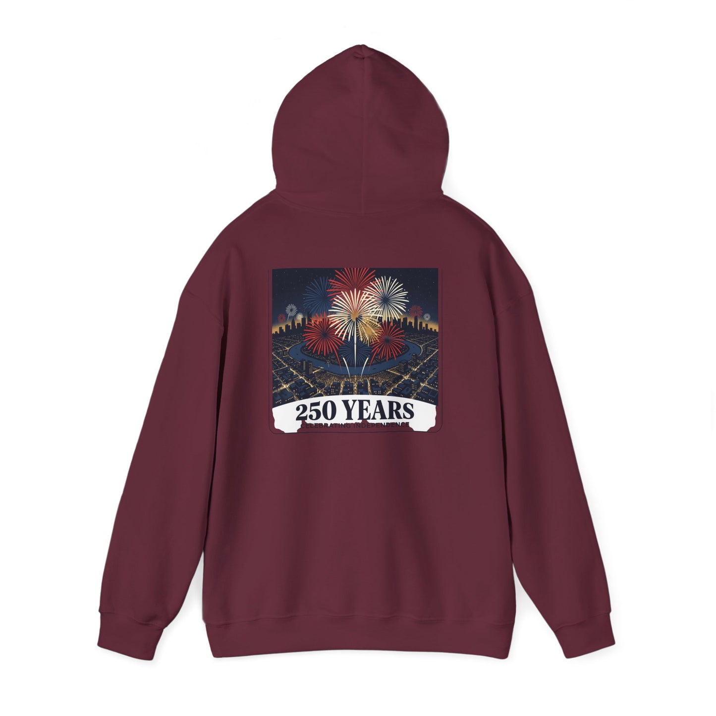 America 250 Years Eagle Graphic Hoodie | Fireworks Backprint