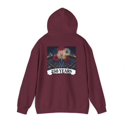 America 250 Years Eagle Graphic Hoodie | Fireworks Backprint
