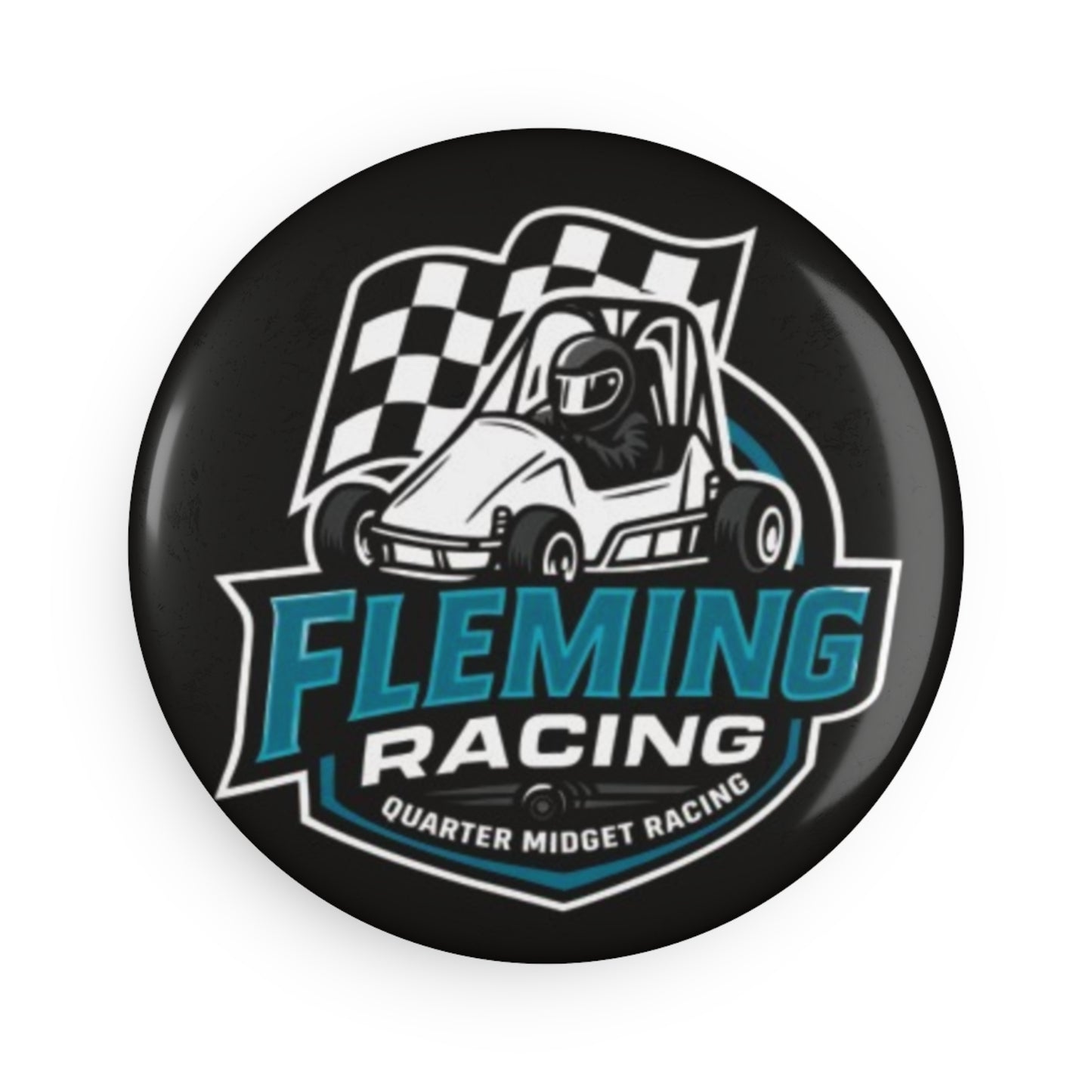 Fleming Racing Quarter Midget Racecar Button Magnet