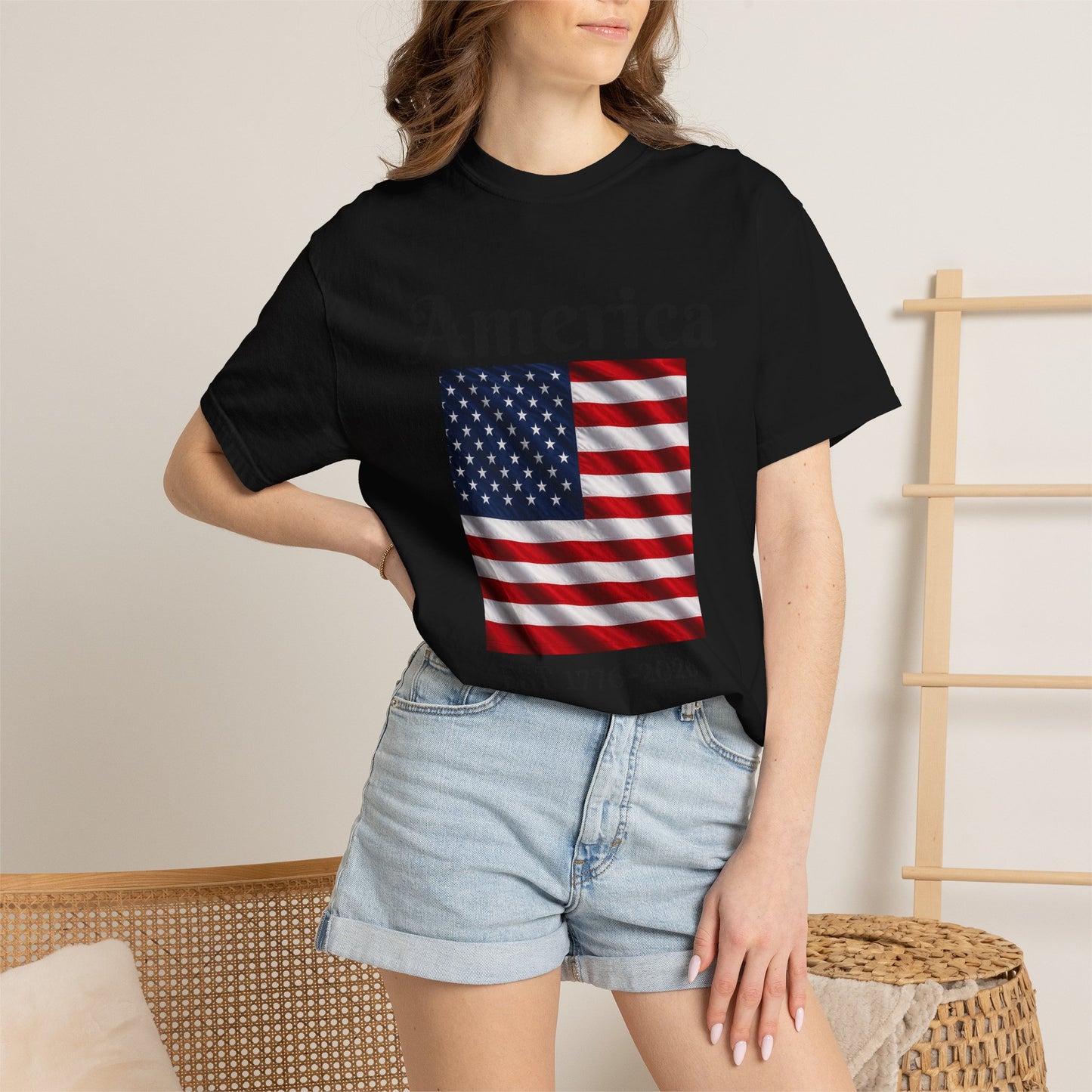 America Flag EST 1776-2026 T-Shirt | 250 Years Eagle Back Graphic