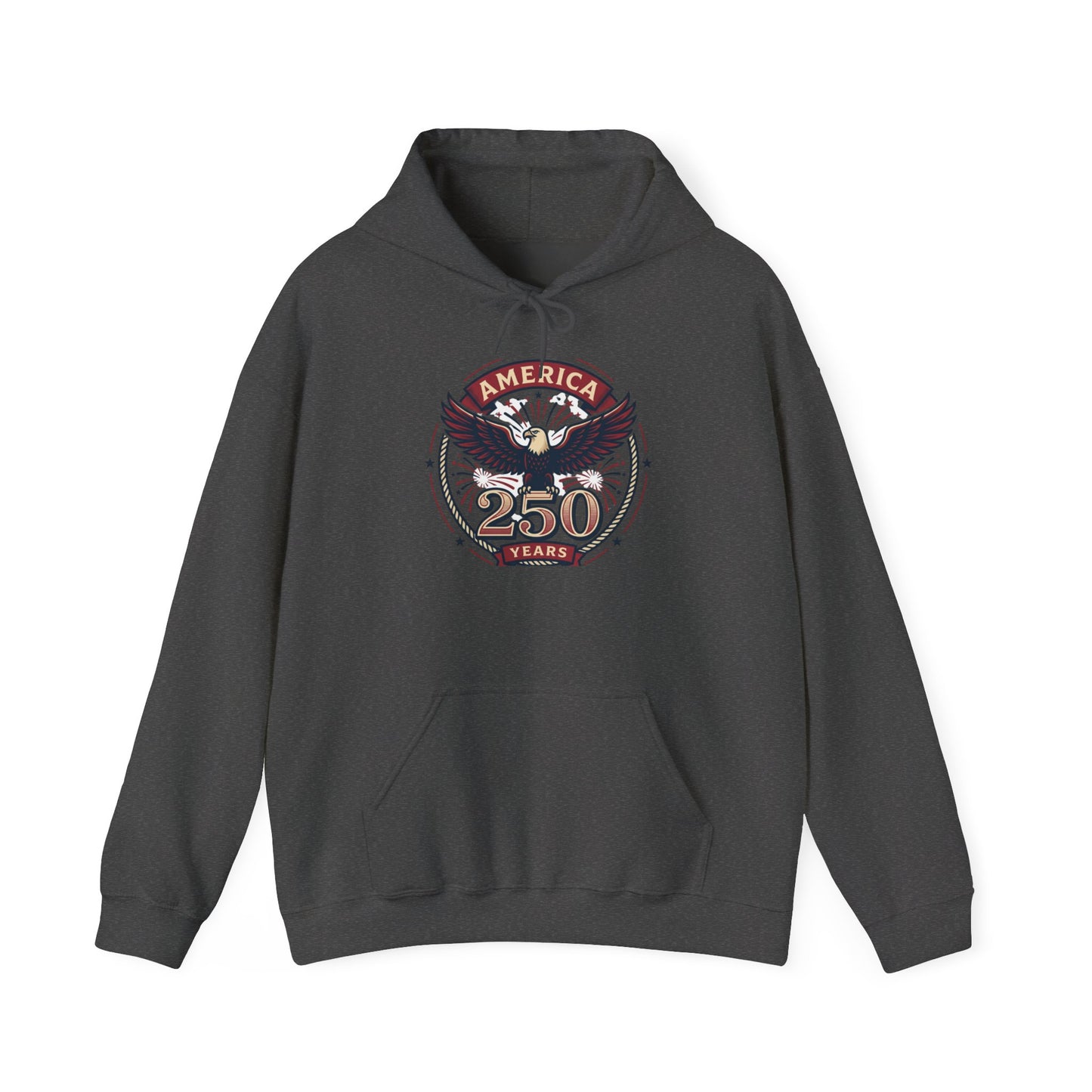 America 250 Years Eagle Graphic Hoodie | Fireworks Backprint
