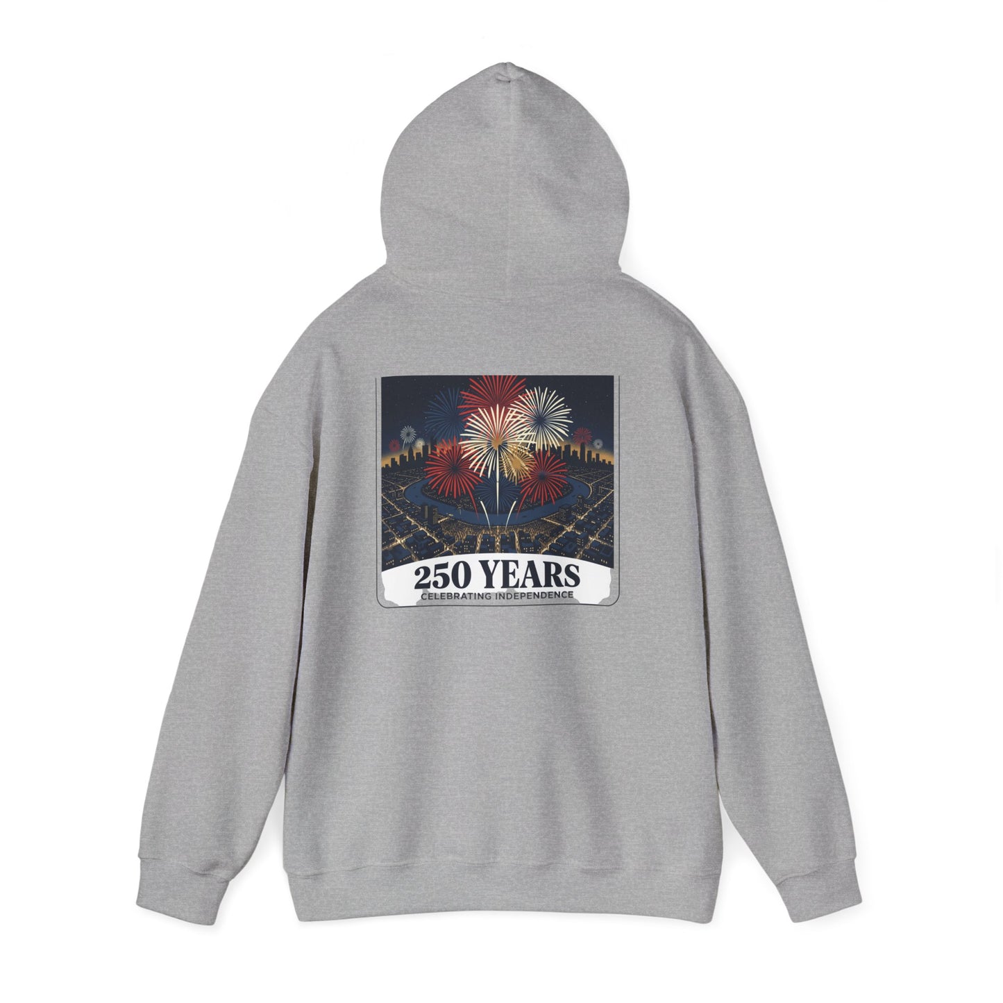 America 250 Years Eagle Graphic Hoodie | Fireworks Backprint