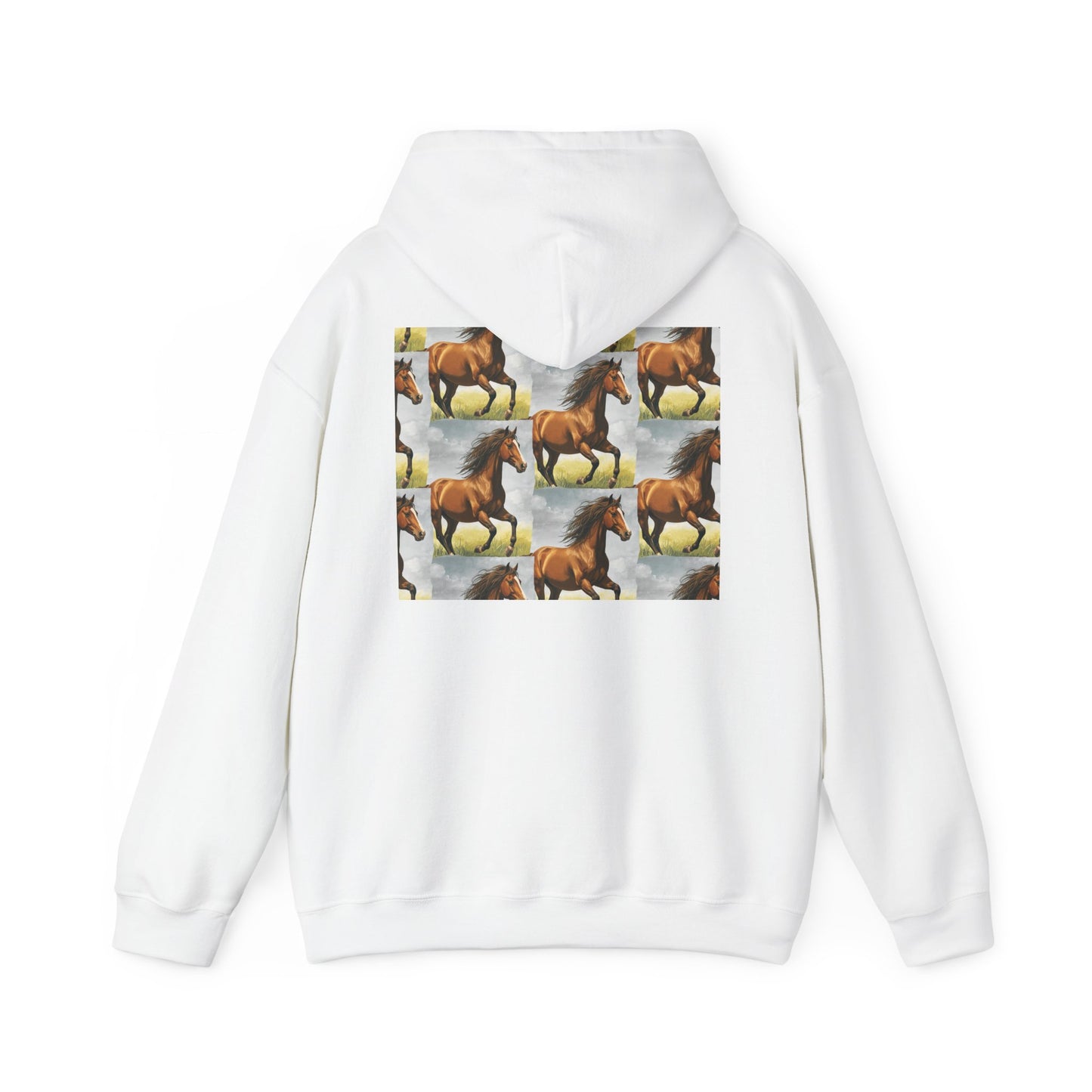 Brown Horse Pattern Hoodie | Galloping Horse Repeat Design