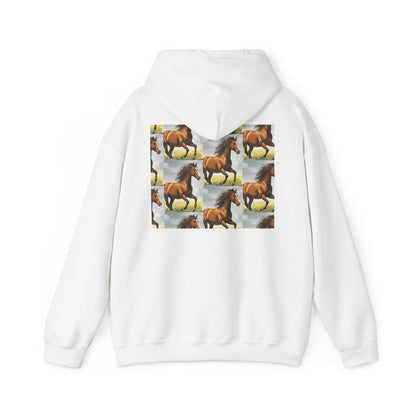 Brown Horse Pattern Hoodie | Galloping Horse Repeat Design