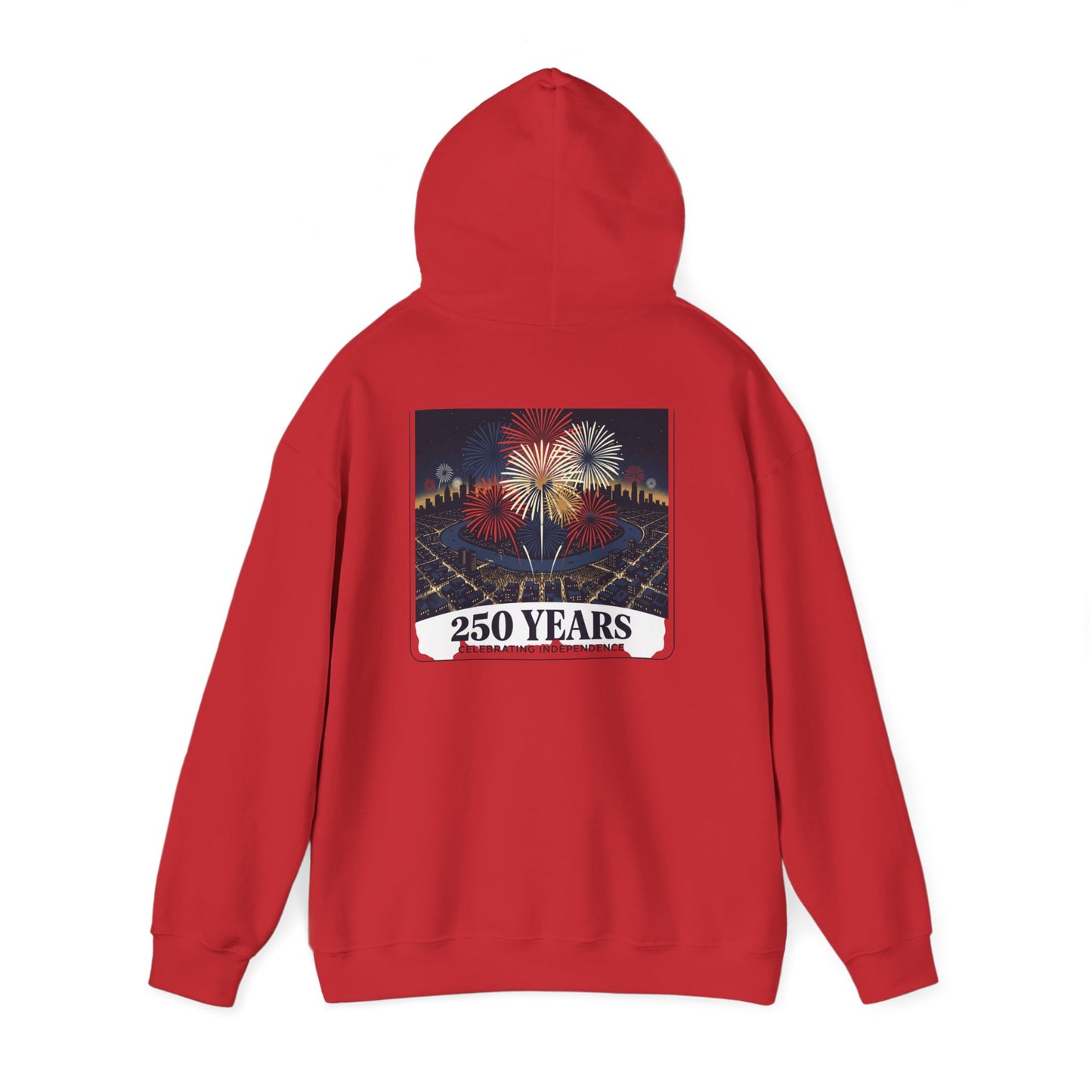 America 250 Years Eagle Graphic Hoodie | Fireworks Backprint