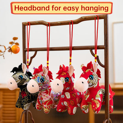 2026 Year of the Horse Plush Doll, 15/20cm Soft Stuffed Animal, Holiday Mascot for Family Home Decoration & New Year Supplies