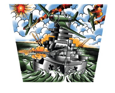 Battle Stations Full Sleeve Tattoo - Temporary Kids Tattoo Sleeve