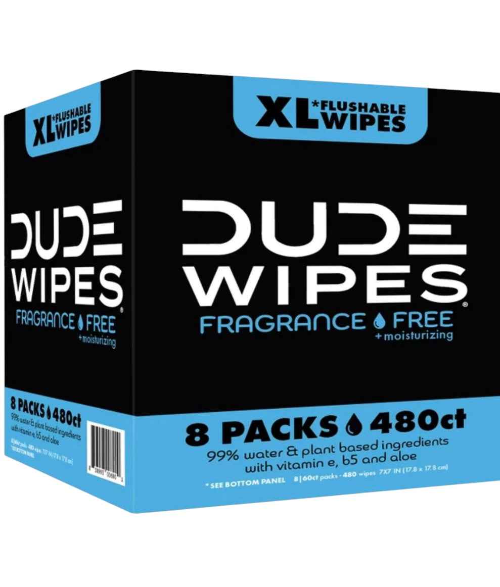 DUDE Wipes XL Flushable Wipes – Extra Large, Unscented, Septic Safe