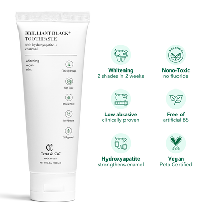 Natural Charcoal Toothpaste + Hydroxyapatite Bundle – Fluoride-Free Whitening & Remineralizing Duo