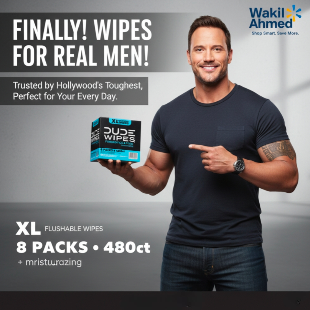DUDE Wipes XL Flushable Wipes – Extra Large, Unscented, Septic Safe
