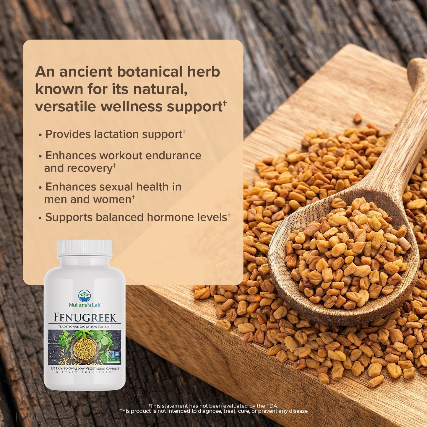 Nature's Lab Fenugreek 610 mg - 120 Capsules