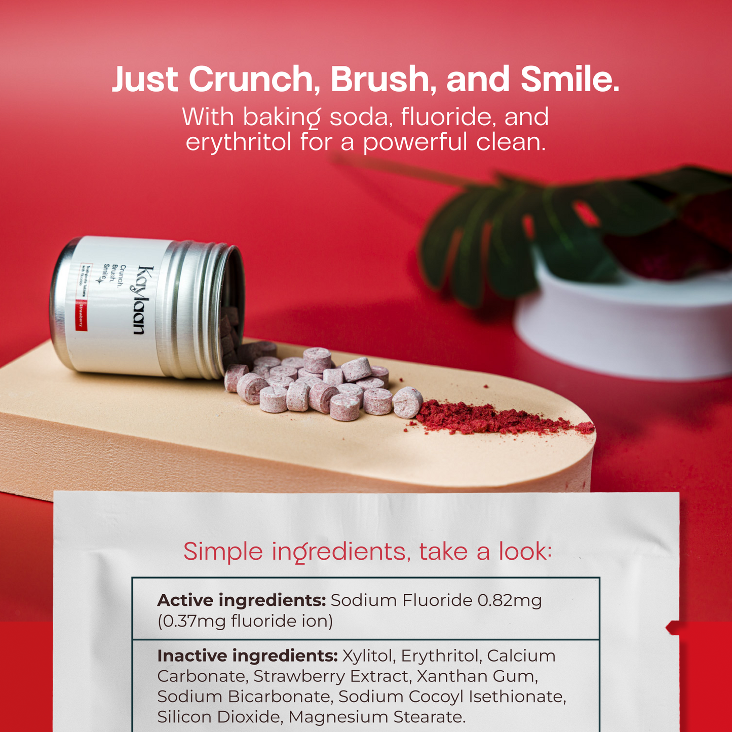 Fluoride Strawberry Toothpaste Tablets Refill