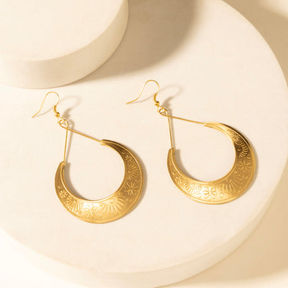 Myra Crescent Earrings in Amber