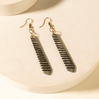 Myra Driftline Drop Earrings in Iron Stripe