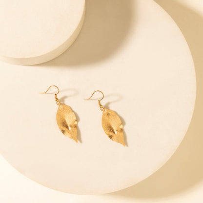 Myra Suntrail Leaf Earrings in Weathered Amber