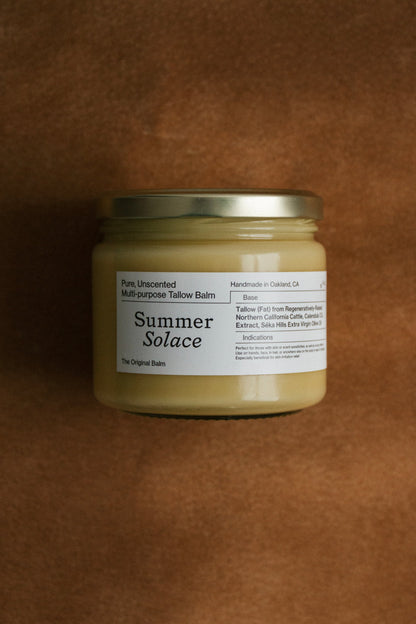 Pure Unscented – Family Size Tallow Balm | 11.5 oz Bulk in Clear Glass