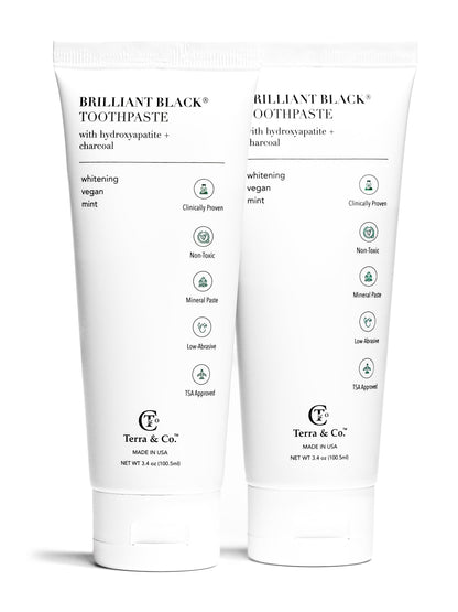 Natural Charcoal Toothpaste + Hydroxyapatite Bundle – Fluoride-Free Whitening & Remineralizing Duo