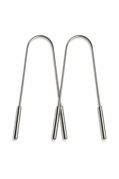 Stainless Steel Tongue Scraper – Ayurvedic Oral Detox Tool for Fresh Breath & Bad Breath Relief