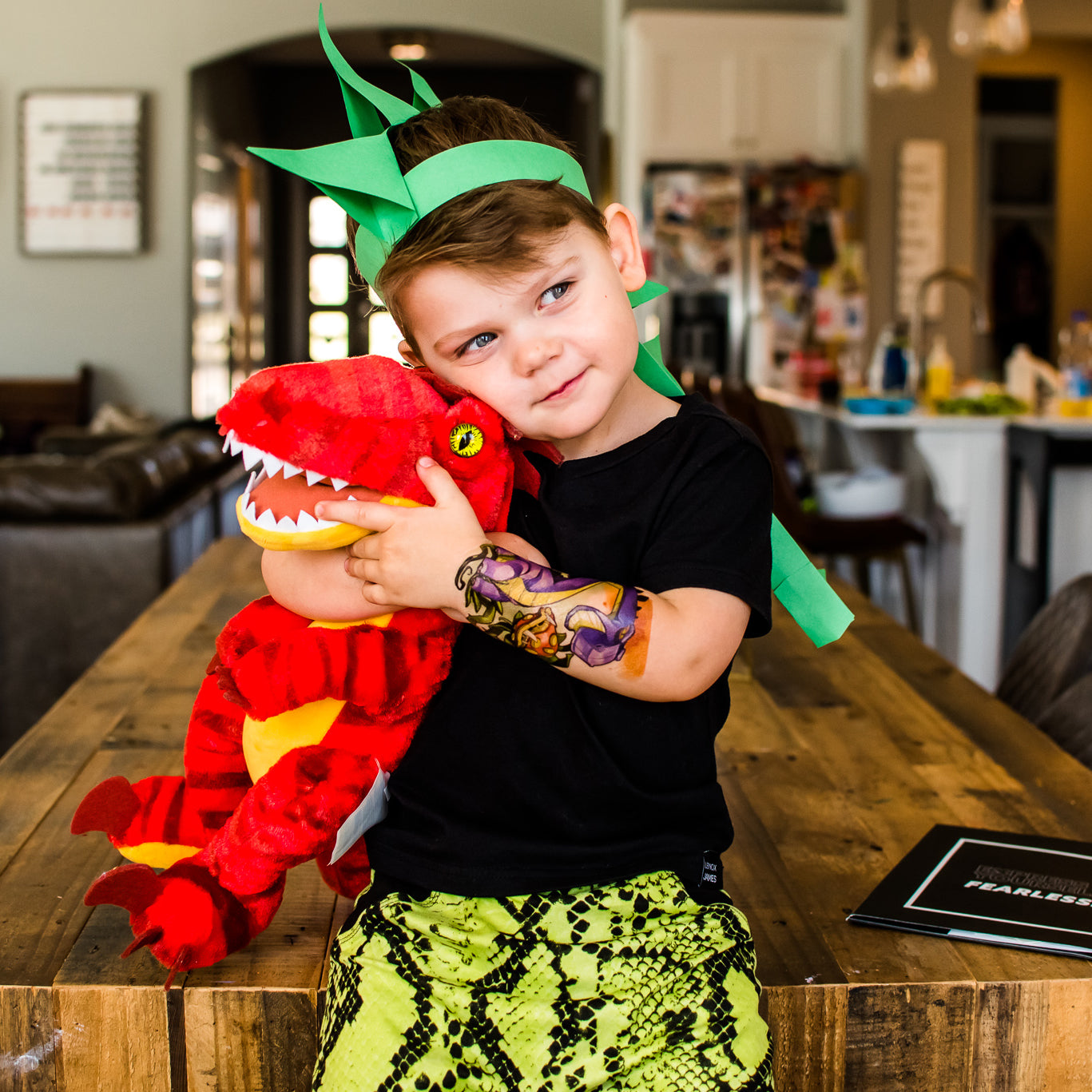 Tyrannosaurus Flex Full Sleeve Tattoo - Temporary Kids Tattoo Sleeve