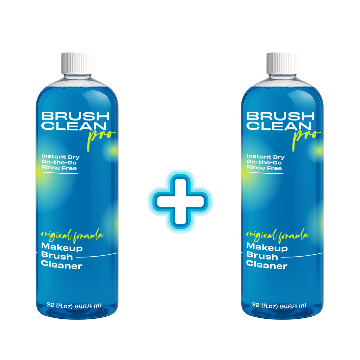 Makeup Brush Cleaner – Quick-Dry, Rinse-Free Formula, 32 oz (2 Pack of 32 oz)