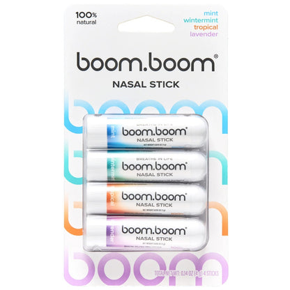 BoomBoom Nasal Stick | Vapor Flow Technology | Cool Refreshing Sensation | Natural Mood Boost | Simple Ingredients | Essential Oils + Menthol Inhaler (Spearmint)