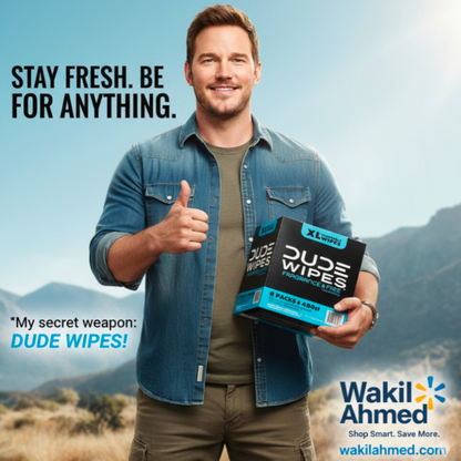 DUDE Wipes XL Flushable Wipes – Extra Large, Unscented, Septic Safe
