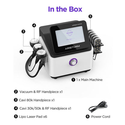 Aristorm 4-in-1 S-Shape Ultrasonic Cavitation & RF Lipo Laser System