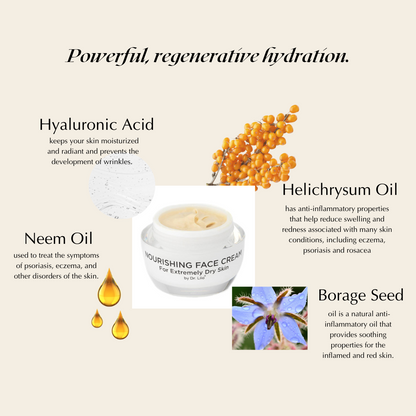 Super Nourishing Calming Face Cream for Extremely Dry & Sensitive Skin – Vegan & Hypoallergenic