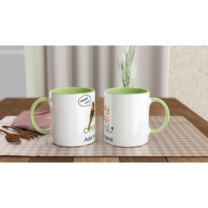 White 11oz Ceramic Mug with Color Inside