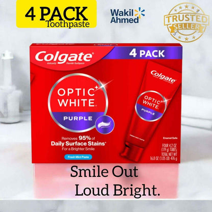 Colgate Optic White Purple Toothpaste 4.2 oz 4 pk