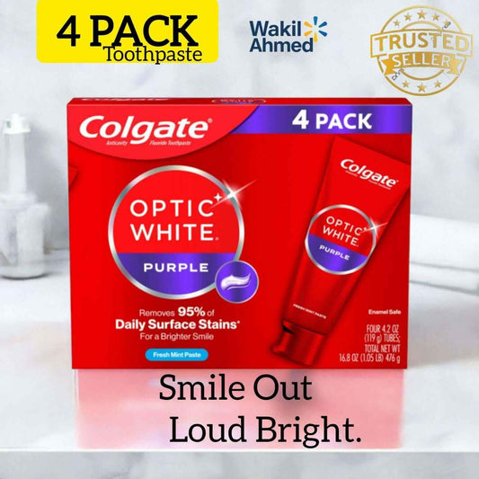 Colgate Optic White Purple Toothpaste 4.2 oz 4 pk