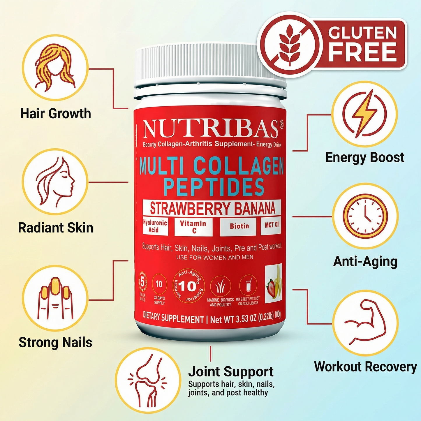 Hydrolyzed Multi Collagen Strawberry, 100 g