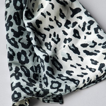 Blando Simple Leopard Print Stylish Completely Natural Silk Scarf/Wrap/Shawl(Small)