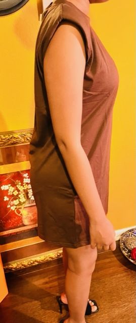 Padded Shoulder T-Shirt Mini Dress