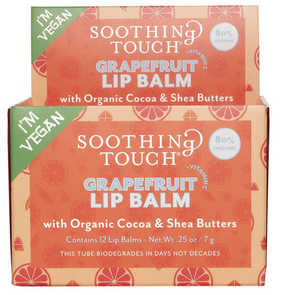 Grapefruit + Vitamin C Vegan Lip Balm | Organic | Biodegradable Eco-Friendly Tube | Moisturizing & Nourishing Lip Care