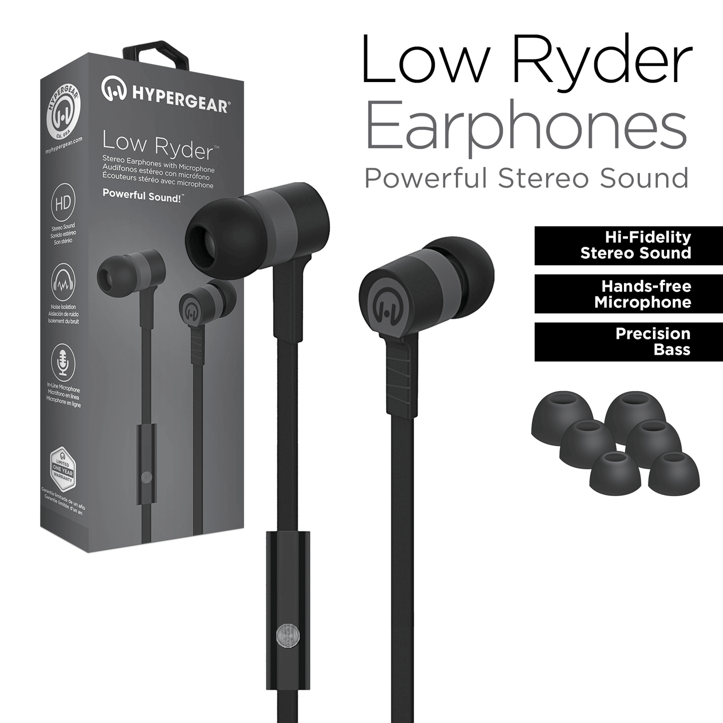 HyperGear Low Ryder Earphones w/Mic 3.5mm