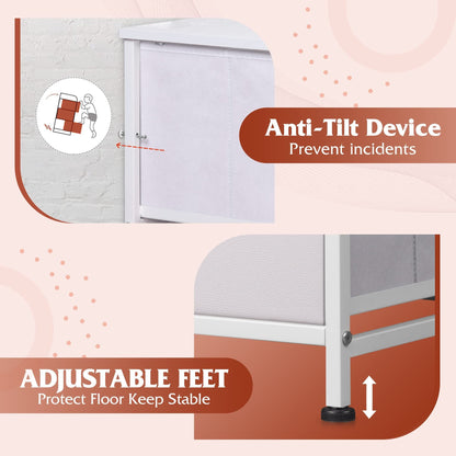 Bedside Table For Bedroom With 10 Fabric Drawers Storage Cabinet Steel Frame Closet For Clothes Storage Display Cabinet