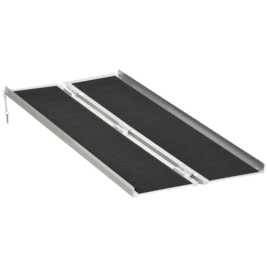 Foldable Aluminum Wheelchair Ramp: 5ft Durable Portable Easy Access Mobility Solution for Smooth Transitions