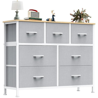 Desser For Bedroom With 7 Fabric Drawers Organizer Storage Closet Chest Clothes For Living Room Display Cabinet Of Furniture