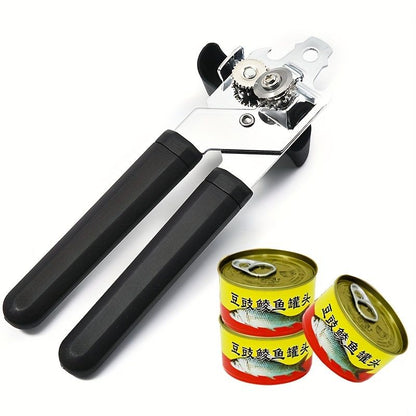 1pc, Heavy Duty Stainless Steel Jar and Bottle Opener - Adjustable and Smooth Edge Manual Hand Held Can Opener for Easy Opening - Perfect for Kitchen and Back to School Supplies