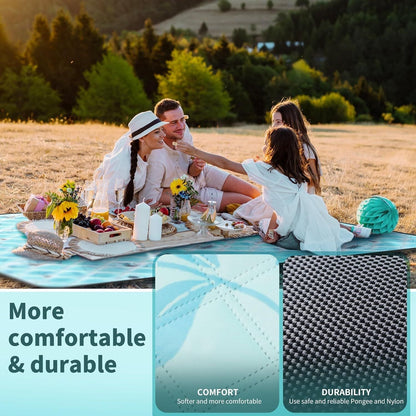 (2025 Upgrade) Extra Large Waterproof Picnic Blankets | Foldable Sandproof Beach Blanket N Outdoor Blanket | 5-Layer Machine Washable Soft Picnic Mat for Camping, Grass, Park N Stadium