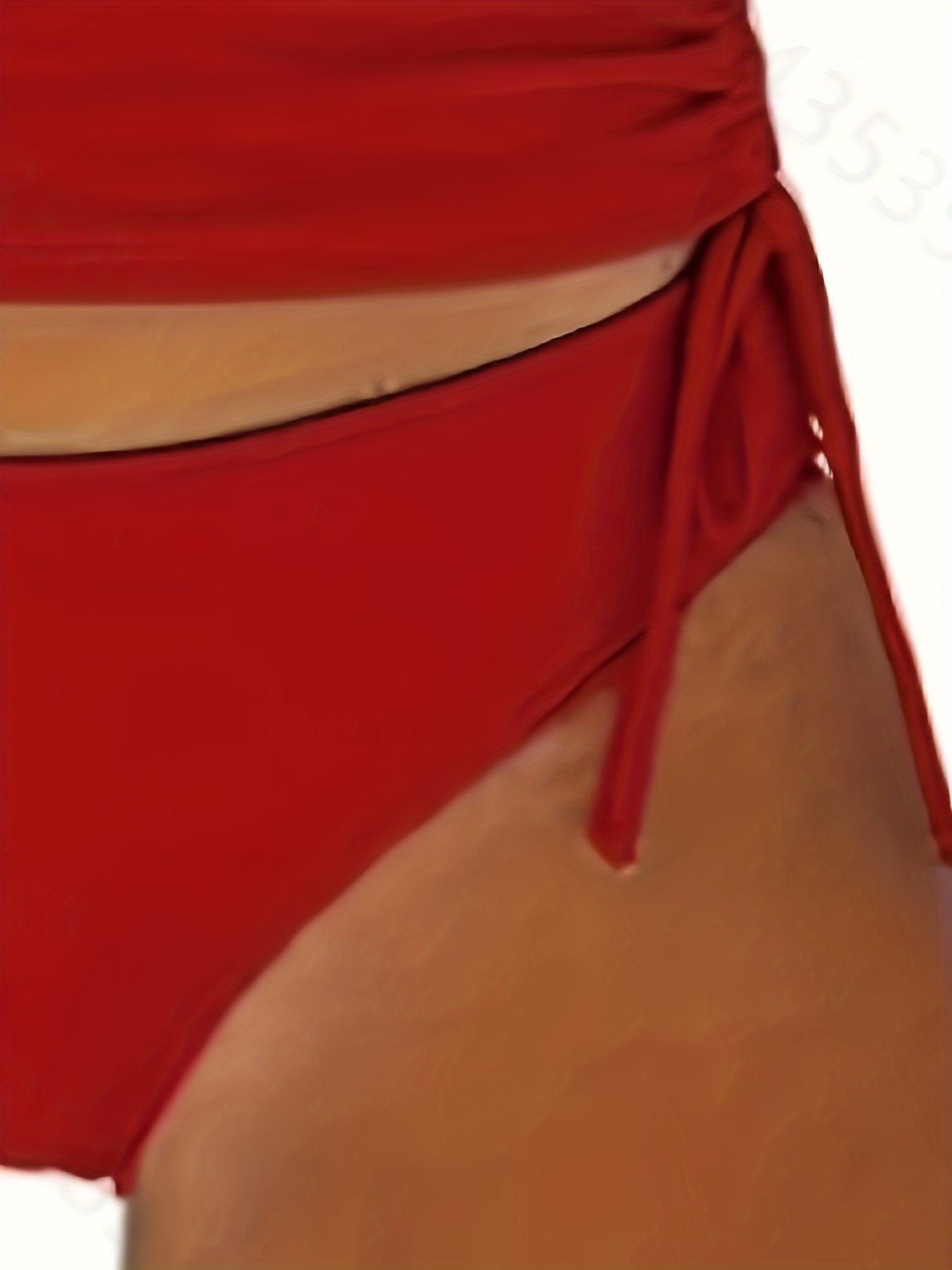 Women's two-piece tankini swimsuits cover the belly and show off their slimness