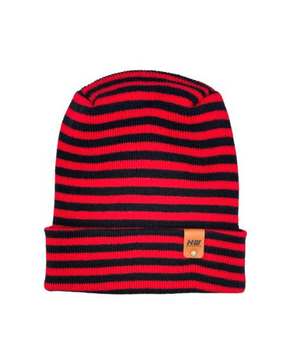 HAAKWEAR Theta Stitch RORO Cuffed Beanie (Patent Pending Design)-Black/Red, Made in USA