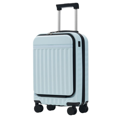 Front Opening Luggage Set 3 Piece, Hardside Carry on Suitcase with USB Port, Expandable Luggage with Handle Bag Spinner Wheels TSA Lock