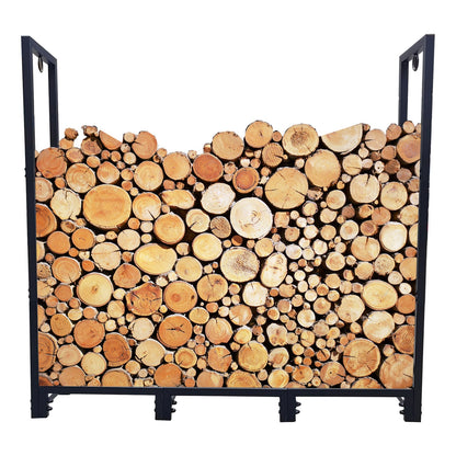 4ft Firewood Rack Stand, Firewood Rack Outdoor Indoor Firewood Rack Holder for Outdoor Courtyard, Patio Fireplace Fire Pits Wood Pile Storage