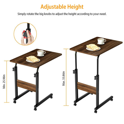 C Side Table 3-Tier Laptop Desk Small Slim Snack Side Table for Couch Bed Sofa for Small Spaces Living Room Bedroom