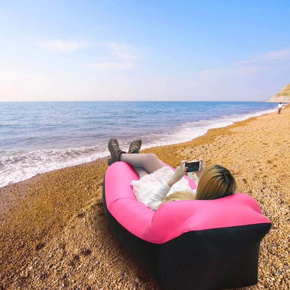 Inflatable Lounger, Portable,Waterproof For Backyard Lakeside Beach Traveling Camping Picnics & Music Festivals Camping, Lazy Inflatable Sofa