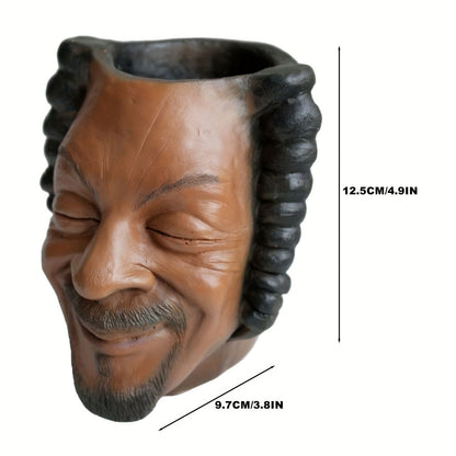 1pc Miniature Head Pen Holder, Portrait Flowerpot Garden Succulent Pot Table Top Pen Holder, Garden Bonsai Decor Yard Outdoor Decor Resin Craft